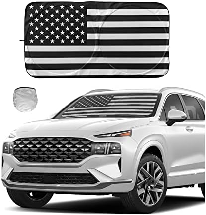 מולי מגנוליה גוון שמש של השמשה הקדמית, כיסויי חלון קדמיים של מכונית קדמית של דגל אמריקה, מגן