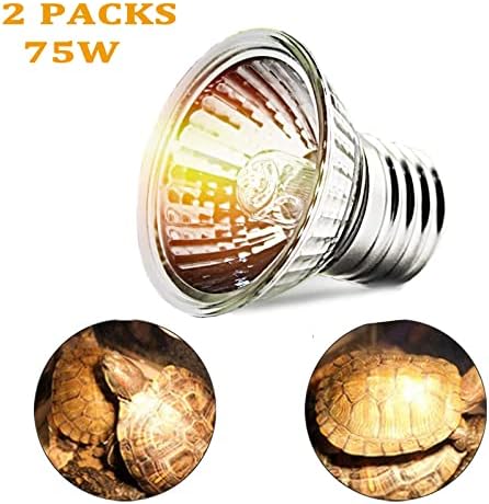 2 חבילות 75W UVA+מנורת חום זוחלים של זוחל UVB, נורות חימום של אור יום לבסס לנקודה דו -חיים דו