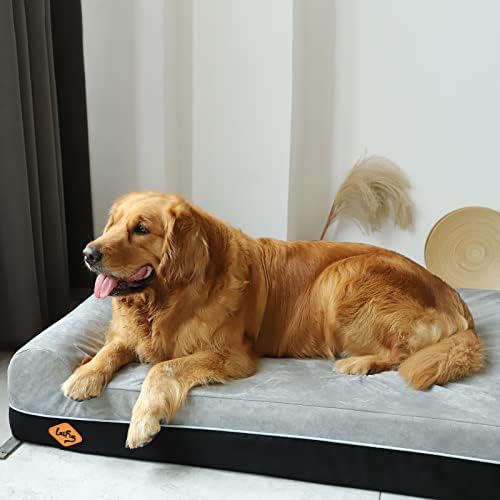 לקצף זיכרון אורטופדי של Laifug כרית מיטת כלבים גדולה במיוחד אניה הוכחת מים עמידה וכיסוי רחיץ