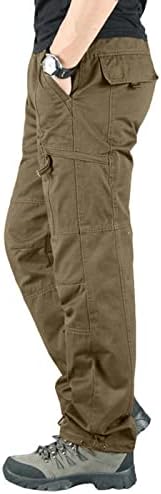 מכנסי מטען גברים נינוחים בכושר גברים מזדמנים של כיס רוכסן רב כיס מכנסי מטען מכנסיים חיצוניים מכנסי