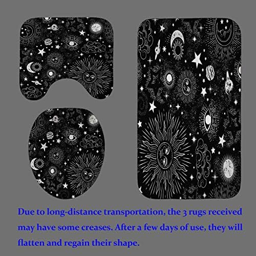 קמיל ואנדרו 4 יחידים סט של וילון מקלחת שמש וירח, עין מרושעת שמיים כוכבי שמים גלקסי חלל מיסטיק בוהו