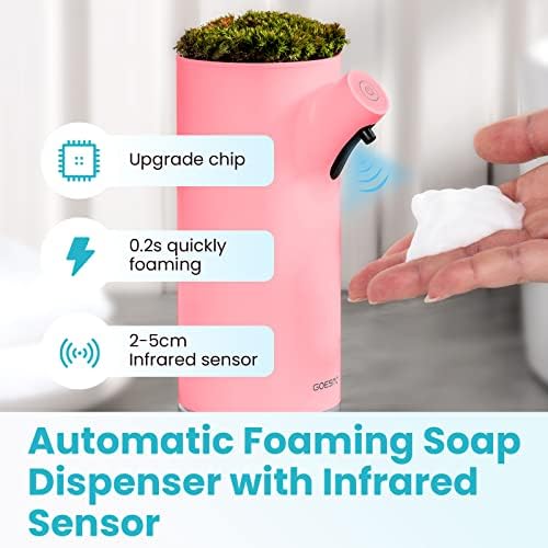 מתקן סבון אוטומטי, קצף ללא מאמץ ומתקן סבון מקציף למילוי חוזר למטבח אמבטיה עמיד למים, עמיד עמיד וידידותי
