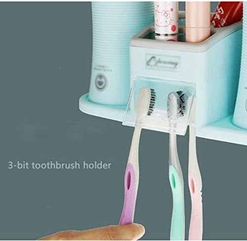 Zlmmy 3 ב 1 מברשת שיניים מחזיק קיר רכוב עם 2 כוסות שהוגדרו עם שימוש בחדר אמבטיה במעונות ביתי