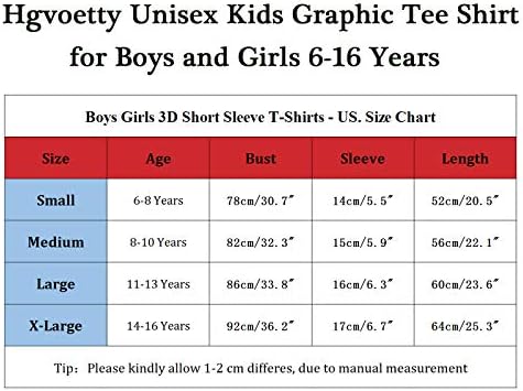 חולצות 3 חולצות גרפיות לילדים חולצת טריקו צווארון עגול שרוול קצר טיז למעלה עבור 6-16 שנים