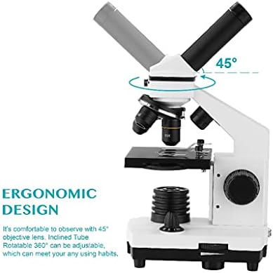 ניז ' ה 64-640 מיקרוסקופ ביולוגי מקצועי למעלה / למטה מיקרוסקופ חד-עיני לסטודנטים לחינוך ילדים עם שקופיות