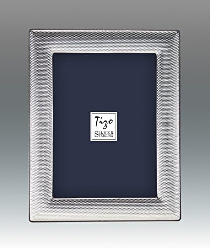 Tizo 5 x 7 .925 סטרלינג כסף מרקם מנוקד ומסגרת פינות עגולה