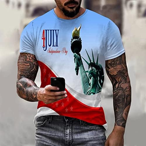 2023 חולצות T של גברים חדשים שרוול קצר שרוול מזדמן יום עצמאות