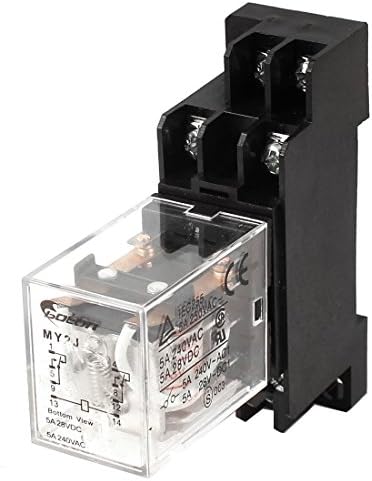 uxcell AC 6V סליל 8pin DIN מסילה מעקה אלקטרומגנטי ממסר מיעוד My2J W