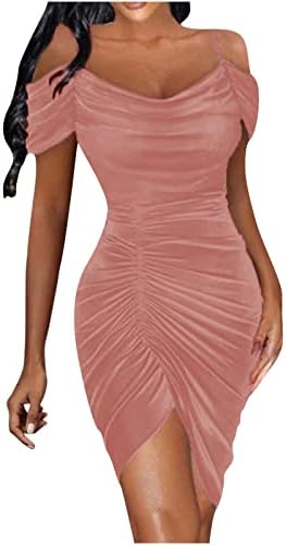 שמלת קטיפה סקסית אופלית לנשים צוואר קיץ צוואר כתף קרה שמלת שמלת ספגטי רצועת המסיבה המסיבה המסיבה שמלת גוף שמלה