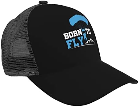 נולד לטוס מצנחי רחיפה רשת שמש כובע חיצוני פנאי מתכוונן מעוקל ברים בייסבול כובע יוניסקס שחור