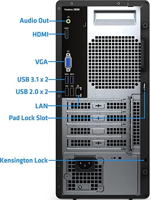 Dell Vostro 3910 מחשב שולחני עסקי, Intel I7-12700, 16GB DDR4 RAM, 512GB NVME SSD, 1TB HDD, 802.11ax
