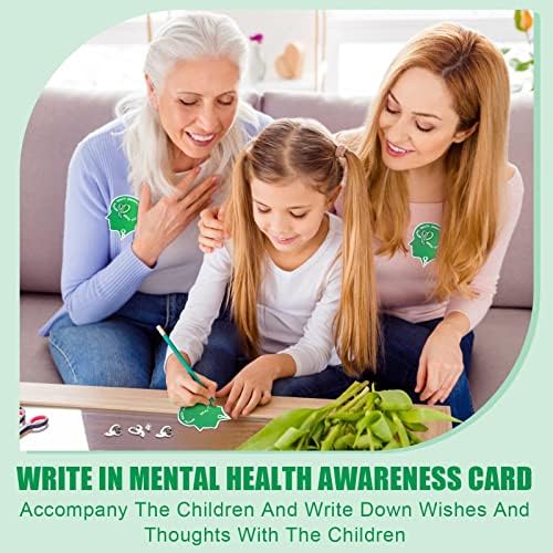20 חתיכות נפש בריאות מודעות פין בתפזורת ירוק סרט סיכות על כרטיס בריאות נפש מתנות לנשים גברים נפש
