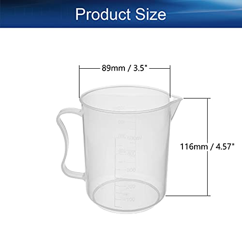 בטומשין 2 יחידות 1000 עמ פלסטיק מדידה גבוהה טופס כוס עם ידית, מדידת כוס מעבדה כוסות בוגר כוסות שרף ערבוב