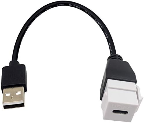 Poyiccot USB C כבל אבן מפתח, USB 2.0 זכר ל- USB3.1 סוג C שקע אבן מפתח נקבה M/F צמה הרחבת מפתח אבן לכבל עבור מחברי