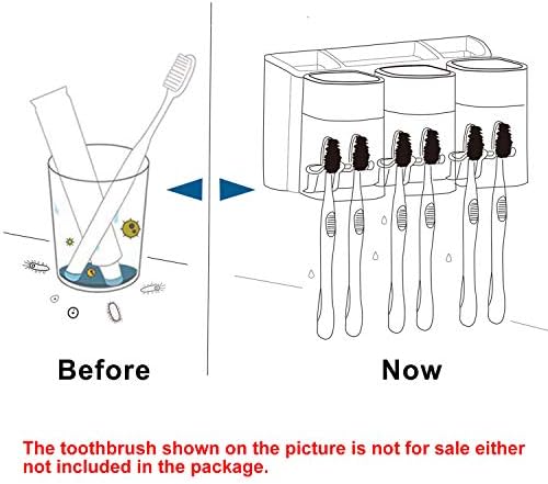 מחזיק מברשת שיניים לילדים עם 3 כוסות דבק קיר מברשת שיניים חשמל