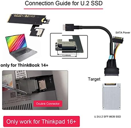 Chenyang Oculink SFF-8612 ל- NGFF PCI-E 3.0 M.2 M-KEY מתאם מארח עבור Thinkbook 14+ כרטיס גרפי חיצוני & SSD