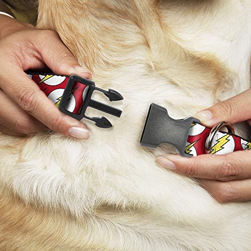 צווארון כלבים קליפ פלסטיק לוגו פלאש מפוזר צהוב לבן אדום 18 עד 32 אינץ