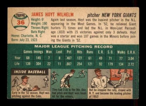 36 HOYT WILHELM HOF - 1954 כרטיסי בייסבול TOPP