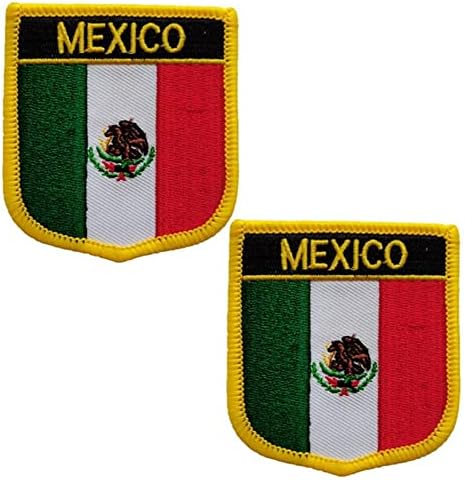 דגל מקסיקו בינלאומי טלאים רקומים טקטי מורל טקטי אפליקציה אטב אטב על תפירה על סמל תיקון 2 חתיכות