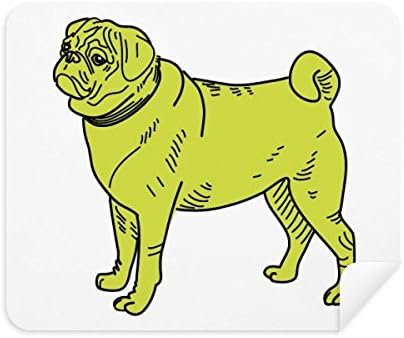 צהוב קריקטורה כלב איור דפוס ניקוי בד מסך מנקה 2 יחידות זמש בד