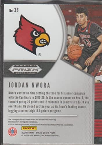 2020-21 Panini Prizm Traft Picks 38 Jordan Nwora Louisville Cardinals רשמי NCAA/כרטיס מסחר בינלאומי טרום טירון