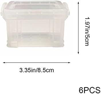 AOTISBAO 6 PCS קופסאות אחסון מיני קופסאות אחסון מפלסטיק קופסאות ערימה עם ארגזי מארגן פלסטיק מכסה לארגון