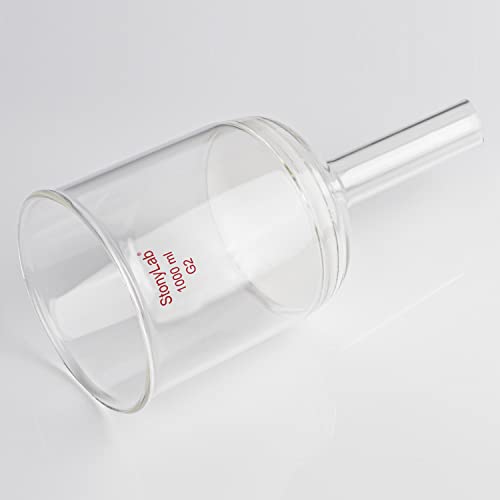 סטונילאב בורוסיליקט זכוכית בוכנר סינון משפך עם בינוני פריט, 113 מ מ דיסק קוטר, 110 מ מ עומק