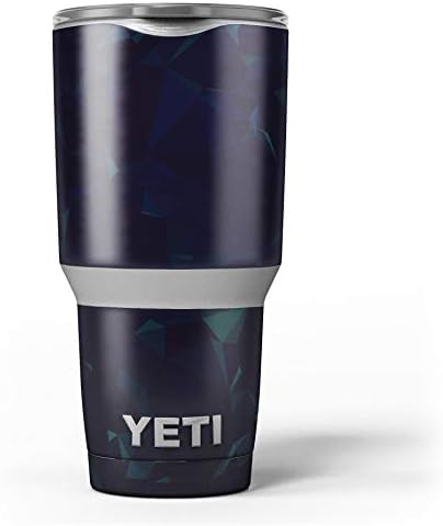עיצוב Skinz Blue Geometric V13 - ערכת גלישת ויניל מדבקות עור תואמת לכוסות הכוס של Cooler Cooler של Yeti