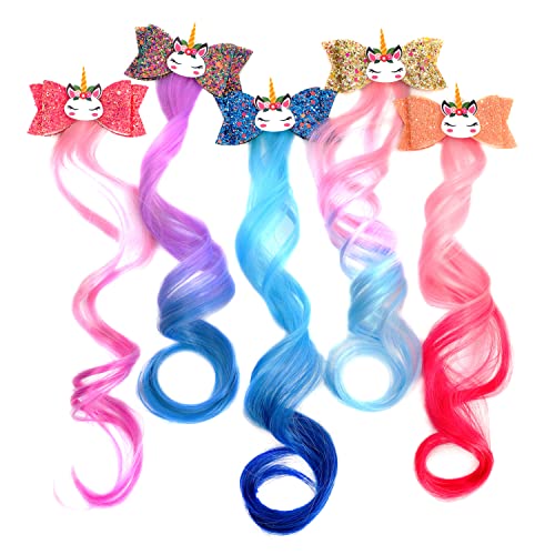 גליטר חד קרן שיער אביזרי שיער קליפ עבור בנות ילדים לפעוטות בנות בנות קשתות עבור שיער שיער הרחבות