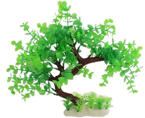 צמח ענף עץ פלסטיק של ג'רדין לאקווריום, 9.4 אינץ ', ירוק