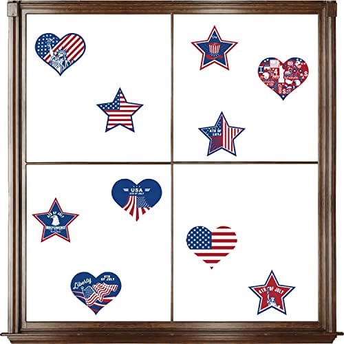 סטודיו ביתי הגדרת יום עצמאות אמריקאית יום דגל זכוכית זכוכית קישוט מדבקת מדבק דבק דבק עצמי כוכב אהבה סלון חדר