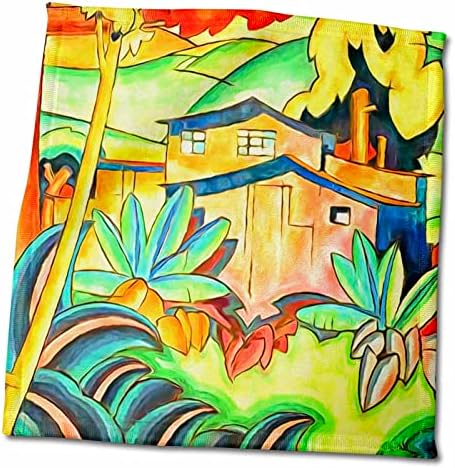 3drose וינטג 'קאהלה ביתי ציור טרופי שוחזר על ידי ארמן מנוקיאן - מגבות