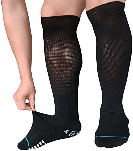 Coiyufux גרביים רחבות במיוחד לסוכרת בריאטריה לגברים נשים, גרבי לימפדמה יצוקה לקרסול רגל נפוחה 2 זוגות