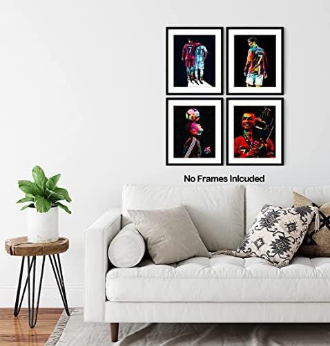 הדפסים של כריסטיאנו רונאלדו קיר אמנות, פוסטרים של כוכב כוכב גרפיטי מופשט, כריסטיאנו רונאלדו וליונל