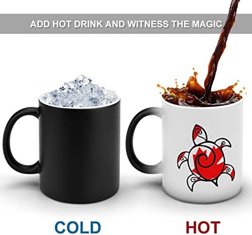 קנדה דגל צב יצירתי שינוי צבע קרמיקה קפה כוס חום שינוי ספל מצחיק עבור בית משרד