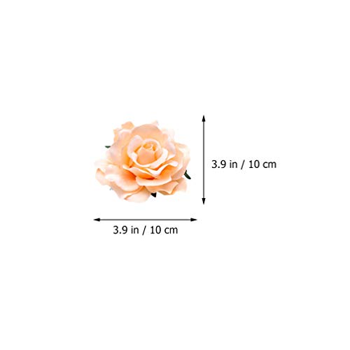 עיצוב רטרו של Solustre 8 יחידות אלגנטיות קטעי שיער פרחים ורדים גדולים, סיכת שיער של פרח ורד, סיכה לחתונה,