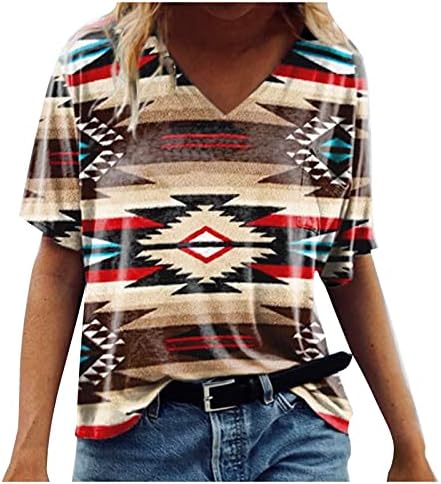 קיץ כיכר צוואר קצר שרוול טרנדי מקרית חולצות לנשים לנשימה רגוע רופף בכושר פסים חולצות
