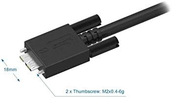 Newnex USB 3.0 A/M ל- Micro B/M עם כבל נעילת בורג כפול, 3M, Superspeed נתמכת, תואם מצלמת חזון USB3
