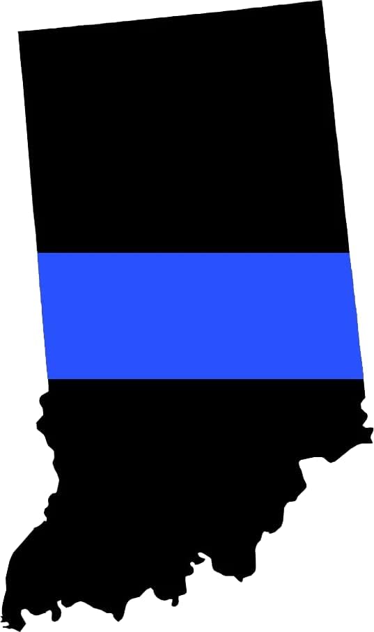 מדינת אינדיאנה עיצבה את מדבקת הקו הכחול הדק דבק עצמי דבק ויניל משטרת משטרת ב - C3430 - 6 אינץ 'או